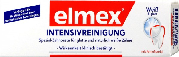 Elmex Zahnpasta Intensivreinigung Weiß und Glatt, 50 ml