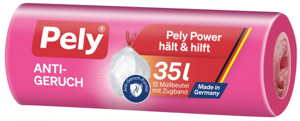 Pely Zugband-Beutel Anti Geruch 35 Liter, 12 er