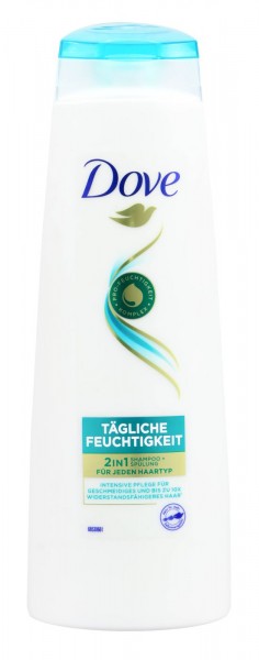 Dove Shampoo Tägliche Feuchtigkeit 2in1 Shampoo & Spülung, 250 ml