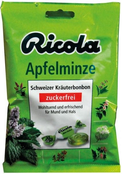 Ricola Apfelminze Zuckerfrei, 75 g