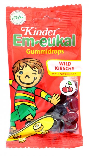 Em-Eukal Kinder Gummidrops Wildkirsche, 75 g