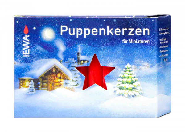 Puppenkerzen rot 10 x 65 mm, 20 er