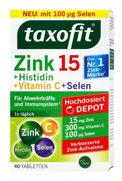 Taxofit Zink und Histidin und Selen und Vitamin C, 40 er