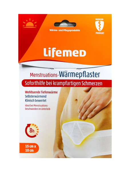 Lifemed Menstruations-Wärmepflaster weiß 15x10 cm, 1er