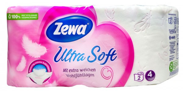 Zewa Ultra Soft Toilettenpapier 4-lagig, 2 x 150 Blatt