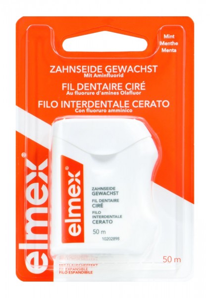 Elmex Zahnseide Gewachst Mint, 50 m