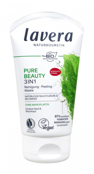 Lavera Pure Beauty Reinigung Peeling Maske 3in1, 125 ml