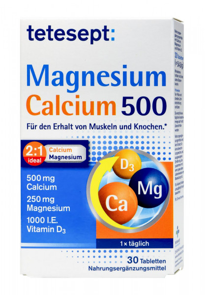 Tetesept Magnesium + Calcium 500 Tabletten, 30 er