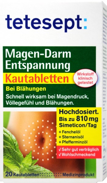 Tetesept Magen-Darm Entspannungskautabletten, 20 er