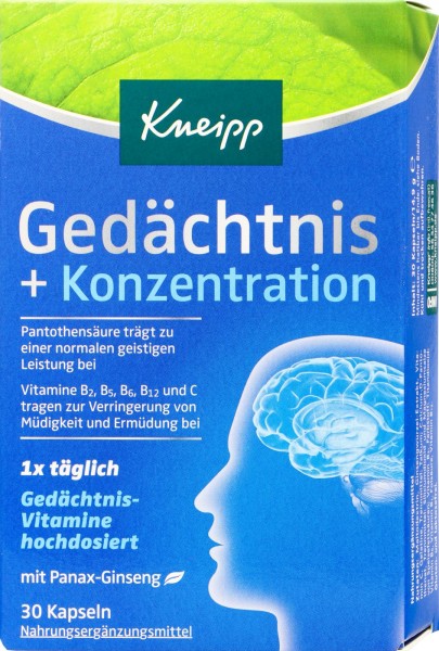 Kneipp Gedächtnis & Konzentration Kapseln, 30 er