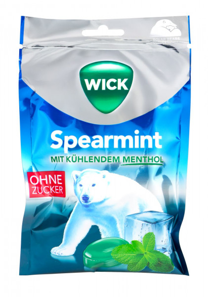 Wick Spearmint mit kühlendem Menthol Beutel ohne Zucker, 72 g