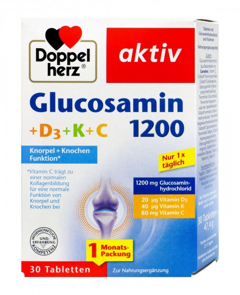 Doppelherz Glucosamin 1200 Vit.C+D3+K Tabletten, 30 er