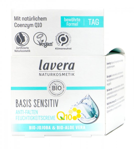 Lavera Basis Anti-Falten Feuchtigkeitscreme mit natürlichem Coenzym Q10, 50 ml