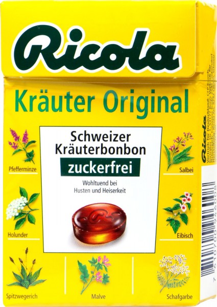 Ricola Böxli Kräuterbonbon Zuckerfrei, 50 g