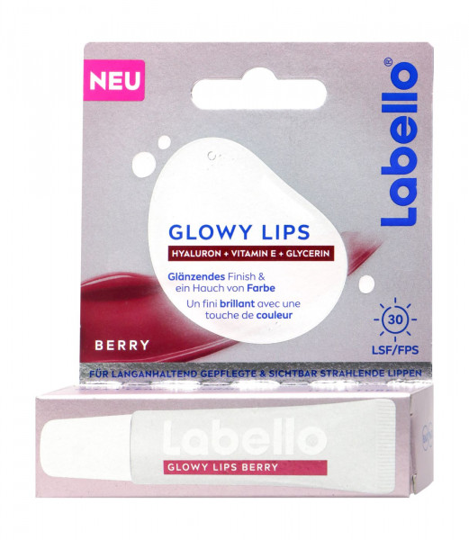 Labello Glowy Lips Berry Hyaluron+Vitamine+Glycerin, 10 ml