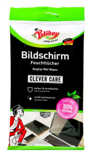 Poliboy Feuchttücher Bildschirm, 30 Stück