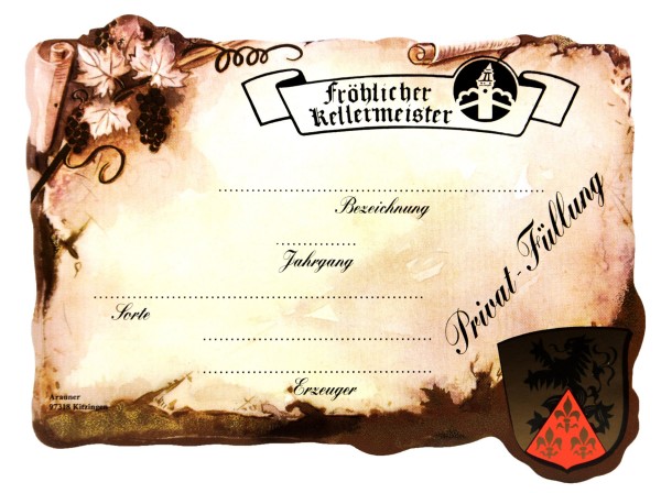 Kitzinger Flaschenbauchetiketten, 25 er