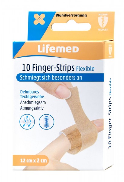 Lifemed Finger Strips Flexible hautfarben 12 cm x 2 cm, 10 er
