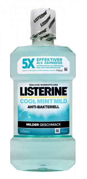 Listerine Mundspülung Cool Mint milder Geschmack, 500 ml