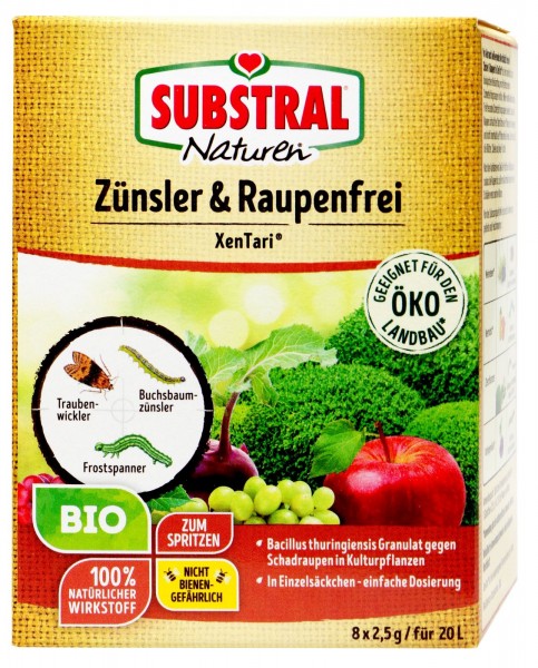 Substral Naturen Bio Zünsler & Raupenfrei XenTari, 8 x 2,5 g