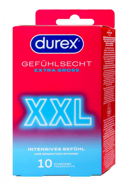 Durex Gefühlsecht extra groß, 10 er