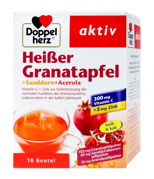 Doppelherz Heißer Granatapfel + Sanddorn + Acerola, 10 er