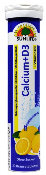 Sunlife Calcium und D3 Brausetabletten, 20 er