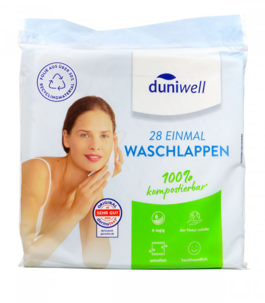 Duniwell Einmalwaschlappen 6-lagig, 28 er