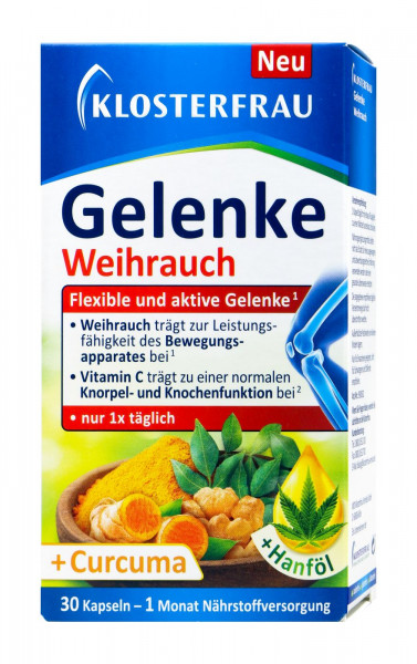Klosterfrau Gelenke Weihrauch + Curcuma + Hanföl, 30 er