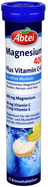 Abtei Magnesium 400 Plus Brause, 15 er
