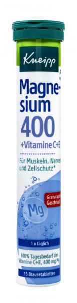 Kneipp Magnesium 400+C+E Brausetabletten, 15 St