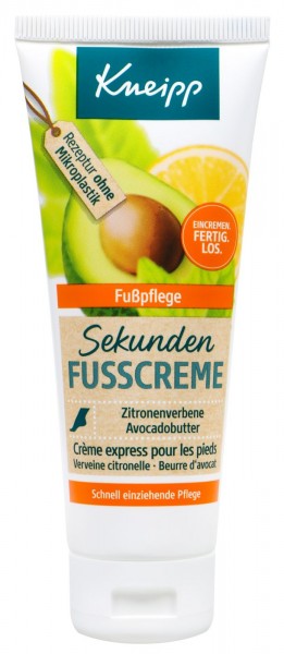 Kneipp Sekunden Fußcreme Zitrone & Avocado, 75 ml