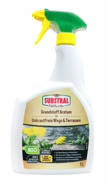 Substral Nat Grundstoff Acetum Bio Sprühflasche Unkrautfrei, 1,0 l