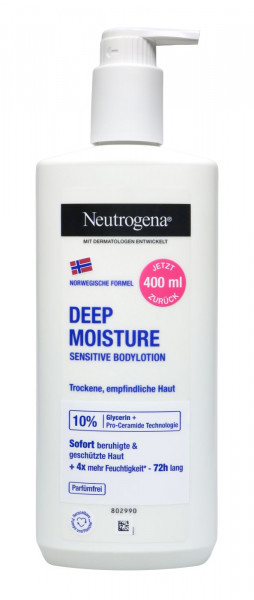 Neutrogena Deep Moisture Bodylotion Sensitive Haut, 400 ml