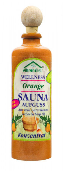 Sauna-Aufguss Orange im Steinkrug, 100 ml