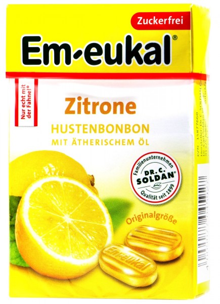 Em-Eukal Zitrone Box Zuckerfrei, 50 g