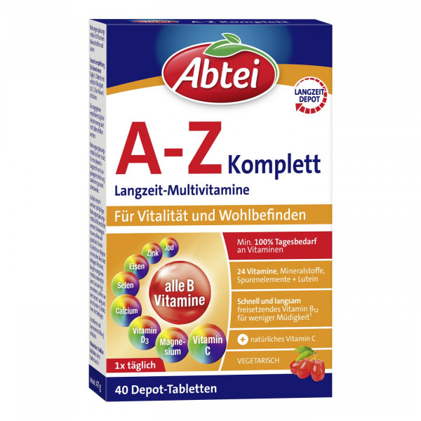 Abtei A-Z Komplett Langzeit Multivitamine, 40 er