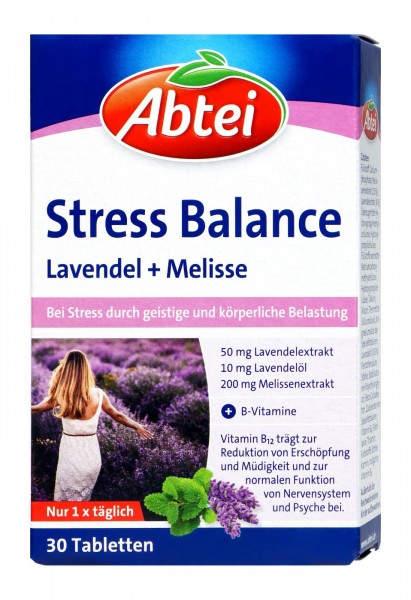 Abtei Stress Balance Lavendel + Melisse, 30 er