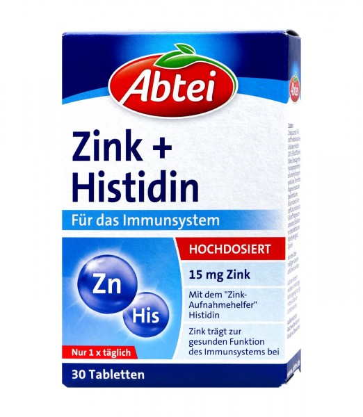 Abtei Zink + Histidin Tabletten, 30 er