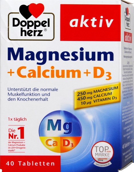 Doppelherz Magnesium + Calcium + D3 Tabletten, 40 er