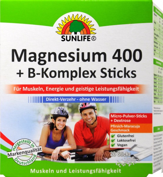Sunlife Magnesium 400 B-Komplex, 20 er