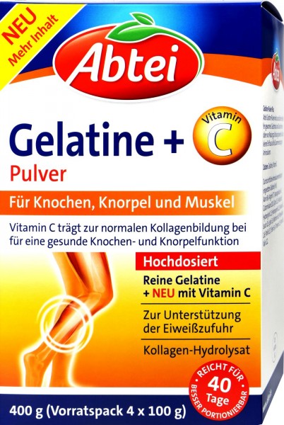 Abtei Gelatine Plus C, 4x100g