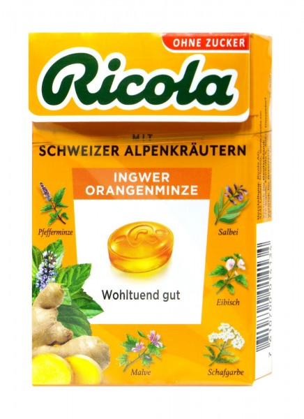 Ricola Böxli Ingwer Orangeminze ZF, 50 g