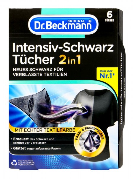 Dr. Beckmann Intensiv-Schwarz Tücher 2in1, 6 er