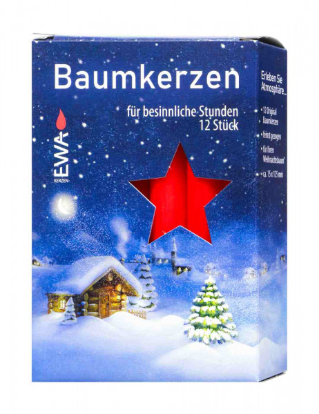 Baumkerzen Rot, 12/250, 12 er
