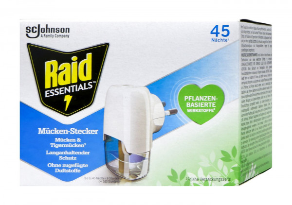 Raid Essent. Mückenstecker 45 Nächte Orig.Mücken+Tigermücken, 32 ml