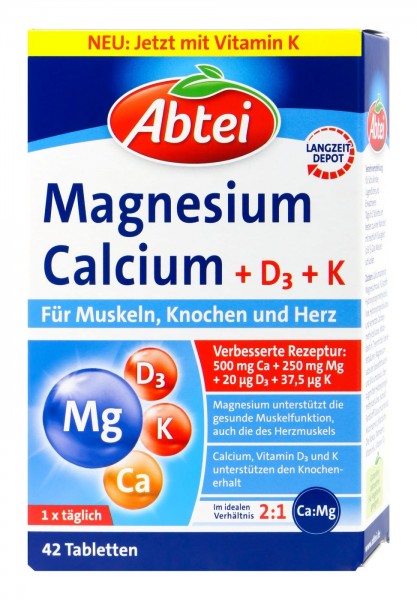 Abtei Magnesium Calcium + D3, 42 er