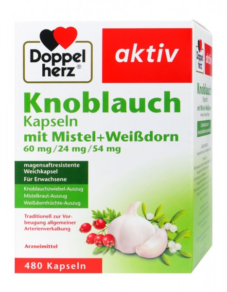 Doppelherz Knoblauch Weißdorn Mistel, 480 er