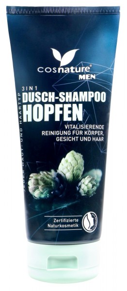 Cosnature Men 3in1-Dusch-Shampoo Hopfen, 200 ml