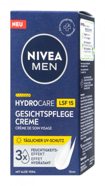 Nivea Men Hydro Gesichtspflege Creme LF 15, 75 ml